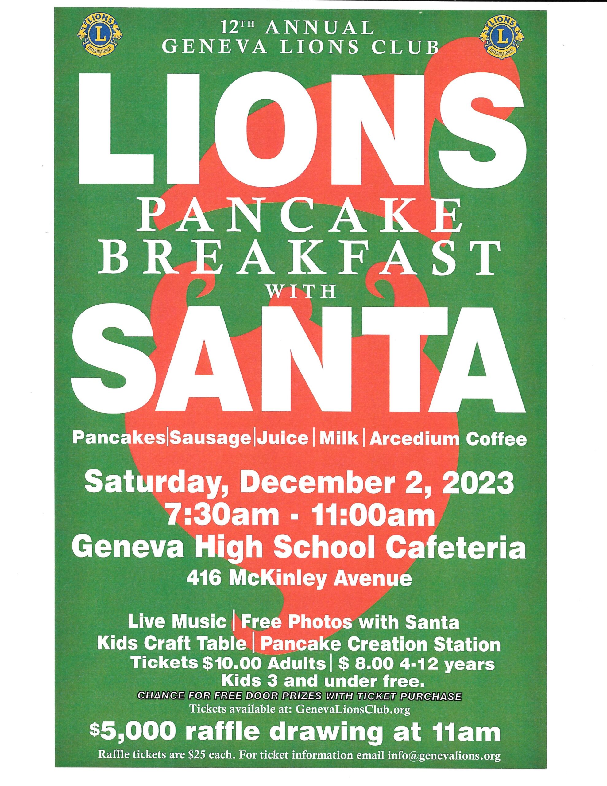 Pancake Breakfast Geneva Lion's Club